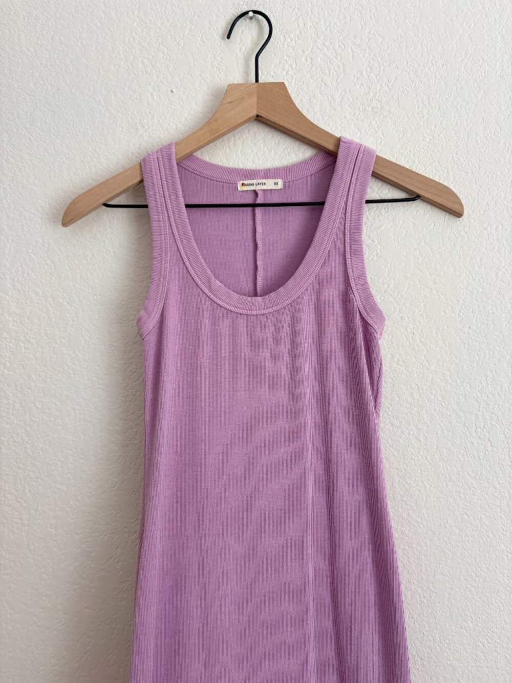 Marine Layer Ribbed Lilac Midi Dress